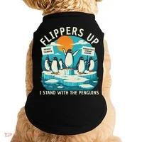 Funny Resist Penguins Protest Penguin Against Tariffs Doggie Tank thumb 0