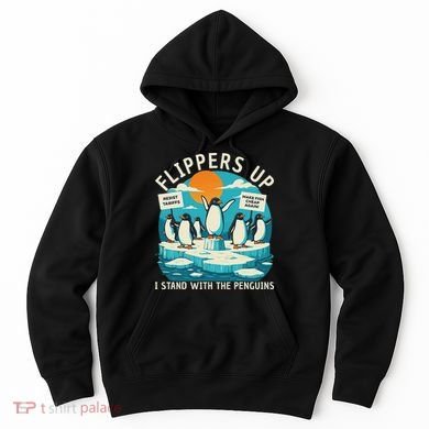 Funny Resist Penguins Protest Penguin Against Tariffs Hoodie