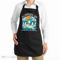 Funny Resist Penguins Protest Penguin Against Tariffs Apron thumb 2
