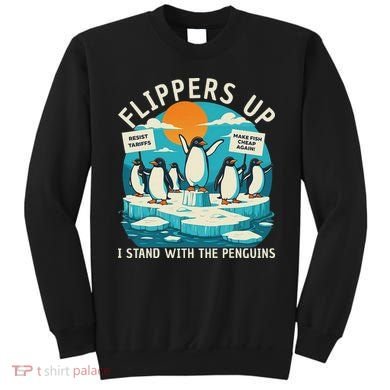 Funny Resist Penguins Protest Penguin Against Tariffs Sweatshirt
