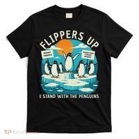 Funny Resist Penguins Protest Penguin Against Tariffs T-Shirt thumb 0