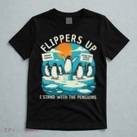 Funny Resist Penguins Protest Penguin Against Tariffs T-Shirt thumb 5