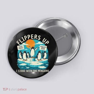 Funny Resist Penguins Protest Penguin Against Tariffs Button