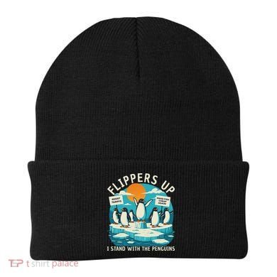 Funny Resist Penguins Protest Penguin Against Tariffs Beanie