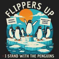 Funny Resist Penguins Protest Penguin Against Tariffs Beanie thumb 2