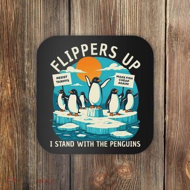 Funny Resist Penguins Protest Penguin Against Tariffs Coaster