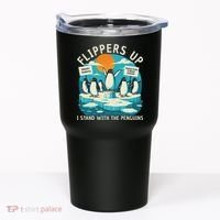 Funny Resist Penguins Protest Penguin Against Tariffs Tumbler thumb 0