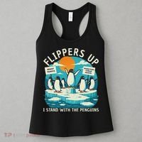 Funny Resist Penguins Protest Penguin Against Tariffs Women's Tank Top thumb 3