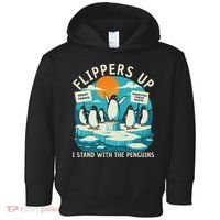 Funny Resist Penguins Protest Penguin Against Tariffs Toddler Hoodie thumb 0