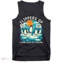 Funny Resist Penguins Protest Penguin Against Tariffs Tank Top thumb 0
