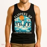Funny Resist Penguins Protest Penguin Against Tariffs Tank Top thumb 3