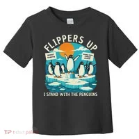 Funny Resist Penguins Protest Penguin Against Tariffs Toddler T-Shirt thumb 0