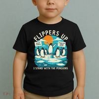 Funny Resist Penguins Protest Penguin Against Tariffs Toddler T-Shirt thumb 2