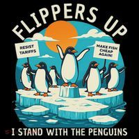 Funny Resist Penguins Protest Penguin Against Tariffs Women's T-Shirt thumb 6