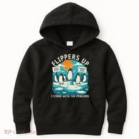 Funny Resist Penguins Protest Penguin Against Tariffs Kids Hoodie thumb 0