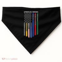 First Responders Police Military Firefighter Nurse BACK USA-Made Doggie Bandana thumb 0