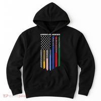 First Responders Police Military Firefighter Nurse BACK Hoodie thumb 0
