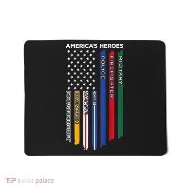 First Responders Police Military Firefighter Nurse BACK Mousepad