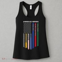 First Responders Police Military Firefighter Nurse BACK Women's Tank Top thumb 3