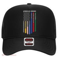 First Responders Police Military Firefighter Nurse BACK Hat thumb 0