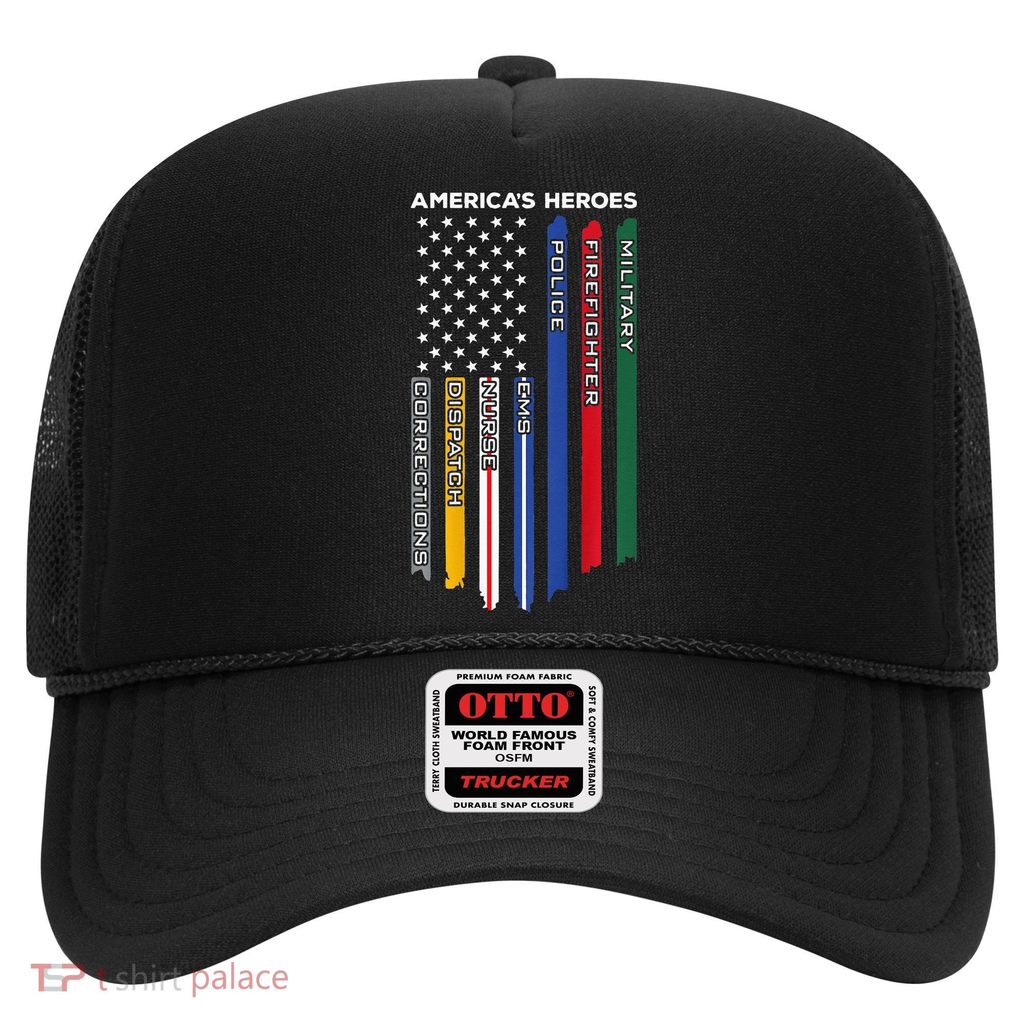 First Responders Police Military Firefighter Nurse BACK Hat