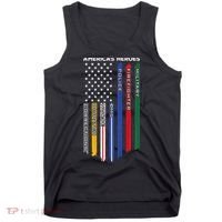 First Responders Police Military Firefighter Nurse BACK Tank Top thumb 0