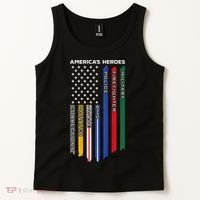 First Responders Police Military Firefighter Nurse BACK Tank Top thumb 2