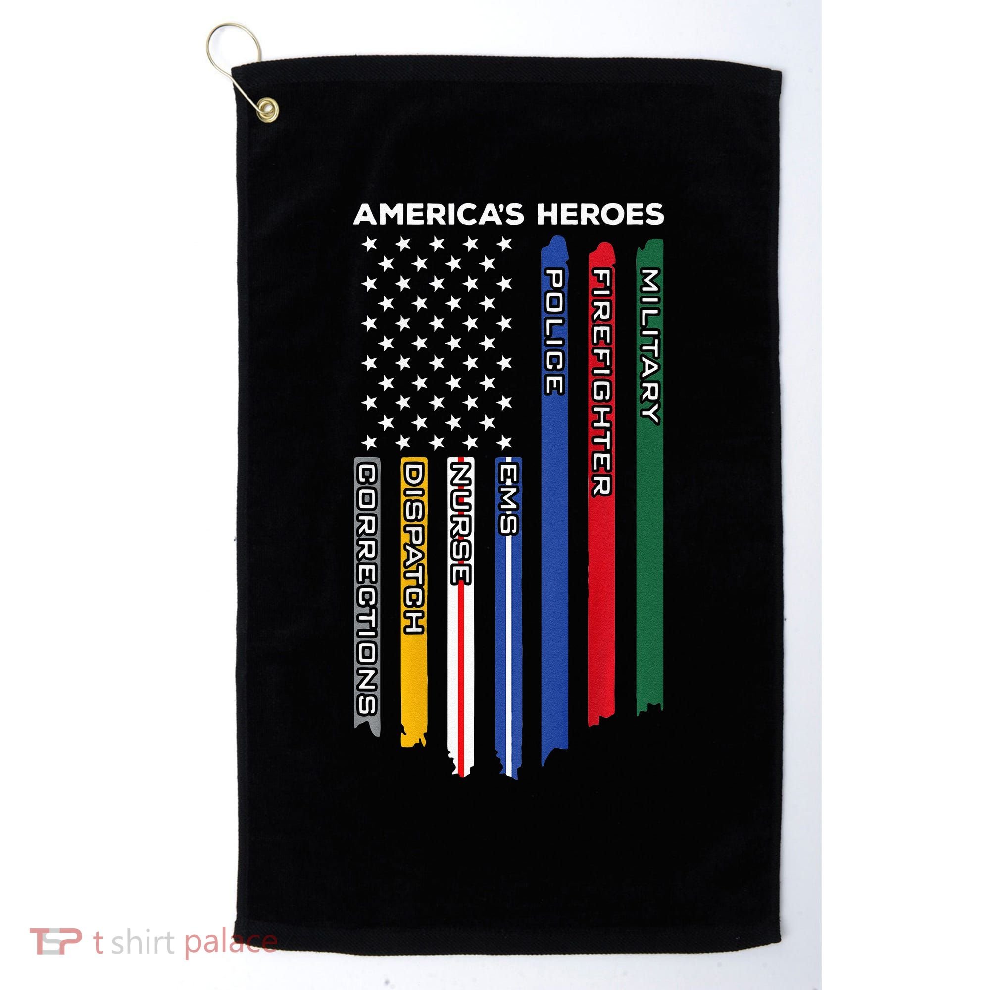 First Responders Police Military Firefighter Nurse BACK Golf Towel