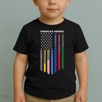 First Responders Police Military Firefighter Nurse BACK Toddler T-Shirt thumb 2
