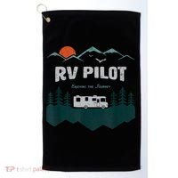 Funny Rv Pilot Camping Gift Funny Motorhome Travel Vacation Gift Golf Towel thumb 0