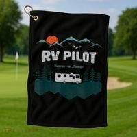 Funny Rv Pilot Camping Gift Funny Motorhome Travel Vacation Gift Golf Towel thumb 1