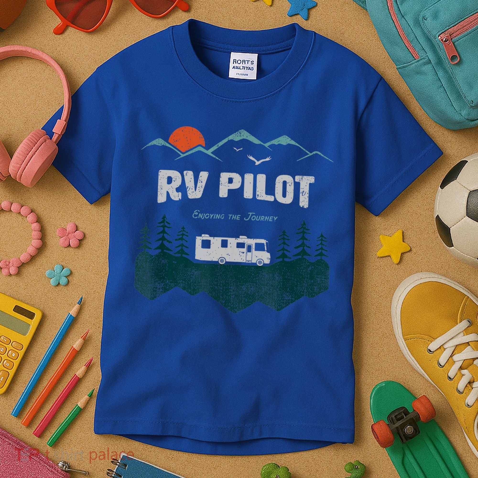 Funny Rv Pilot Camping Gift Funny Motorhome Travel Vacation Gift Kids T-Shirt