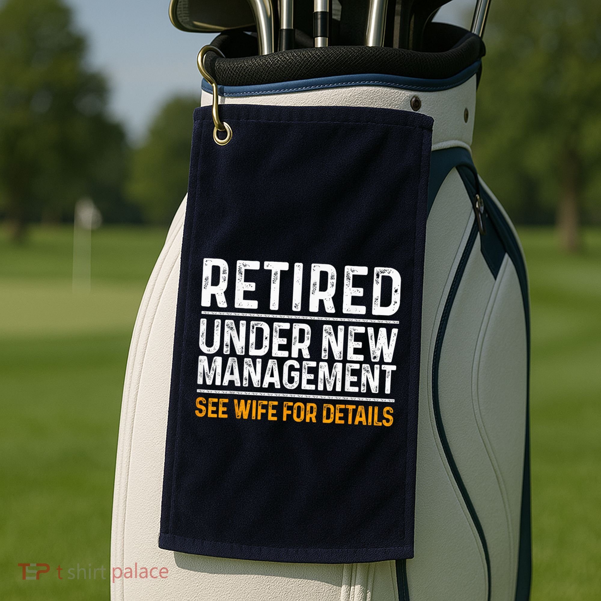Funny Retirement Party M.E.Ns Dad Humor Classic Fit Golf Towel