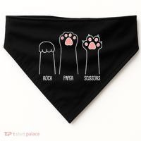 Funny Rock Paper Scissors Cat Paws USA-Made Doggie Bandana thumb 0