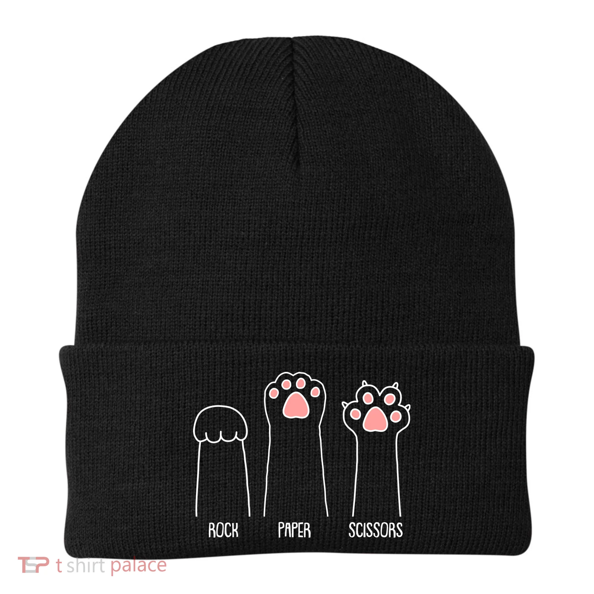 Funny Rock Paper Scissors Cat Paws Beanie