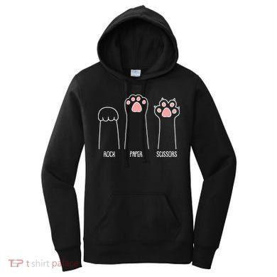 Funny Rock Paper Scissors Cat Paws Women's Hoodie