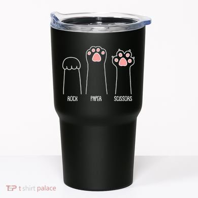 Funny Rock Paper Scissors Cat Paws Tumbler