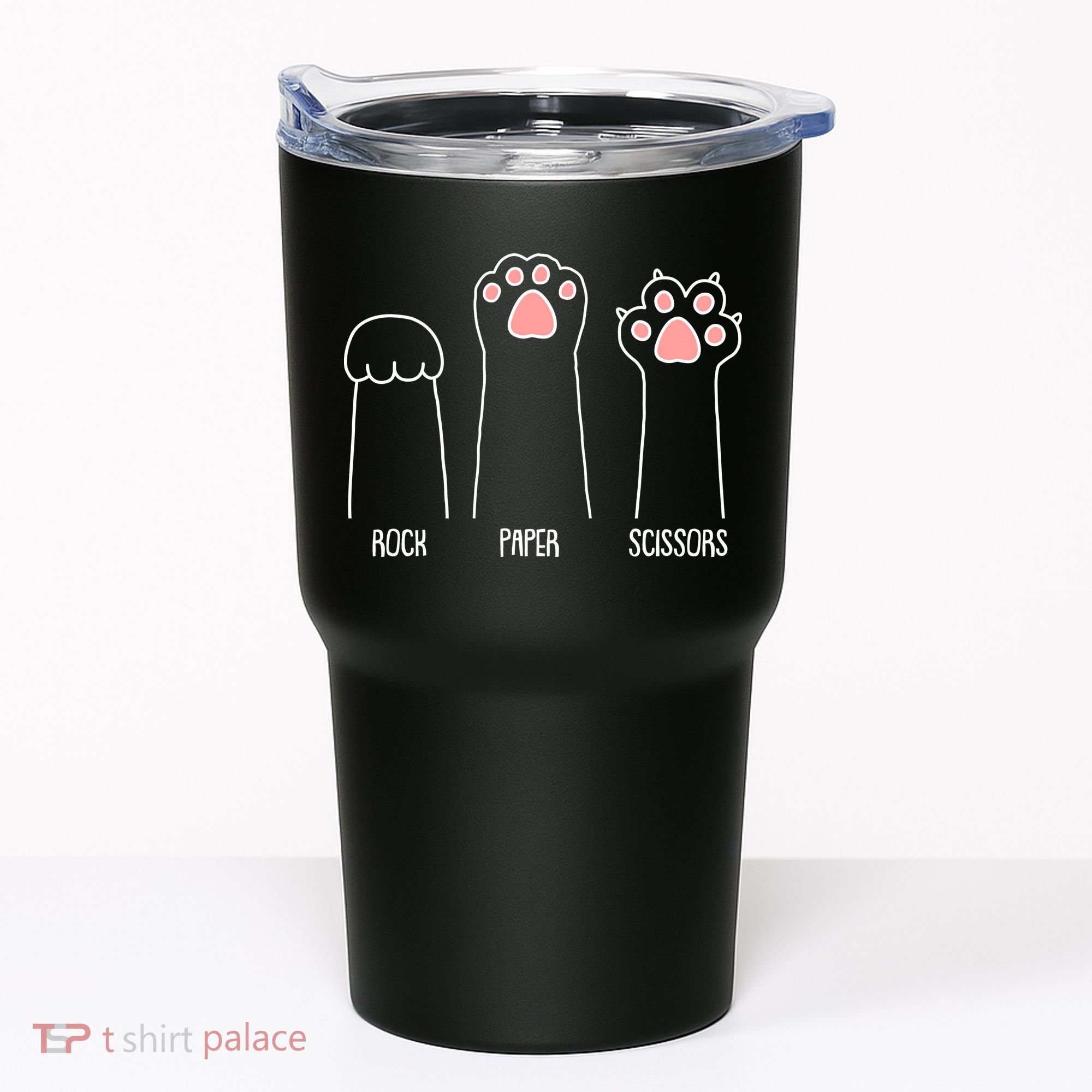 Funny Rock Paper Scissors Cat Paws Tumbler