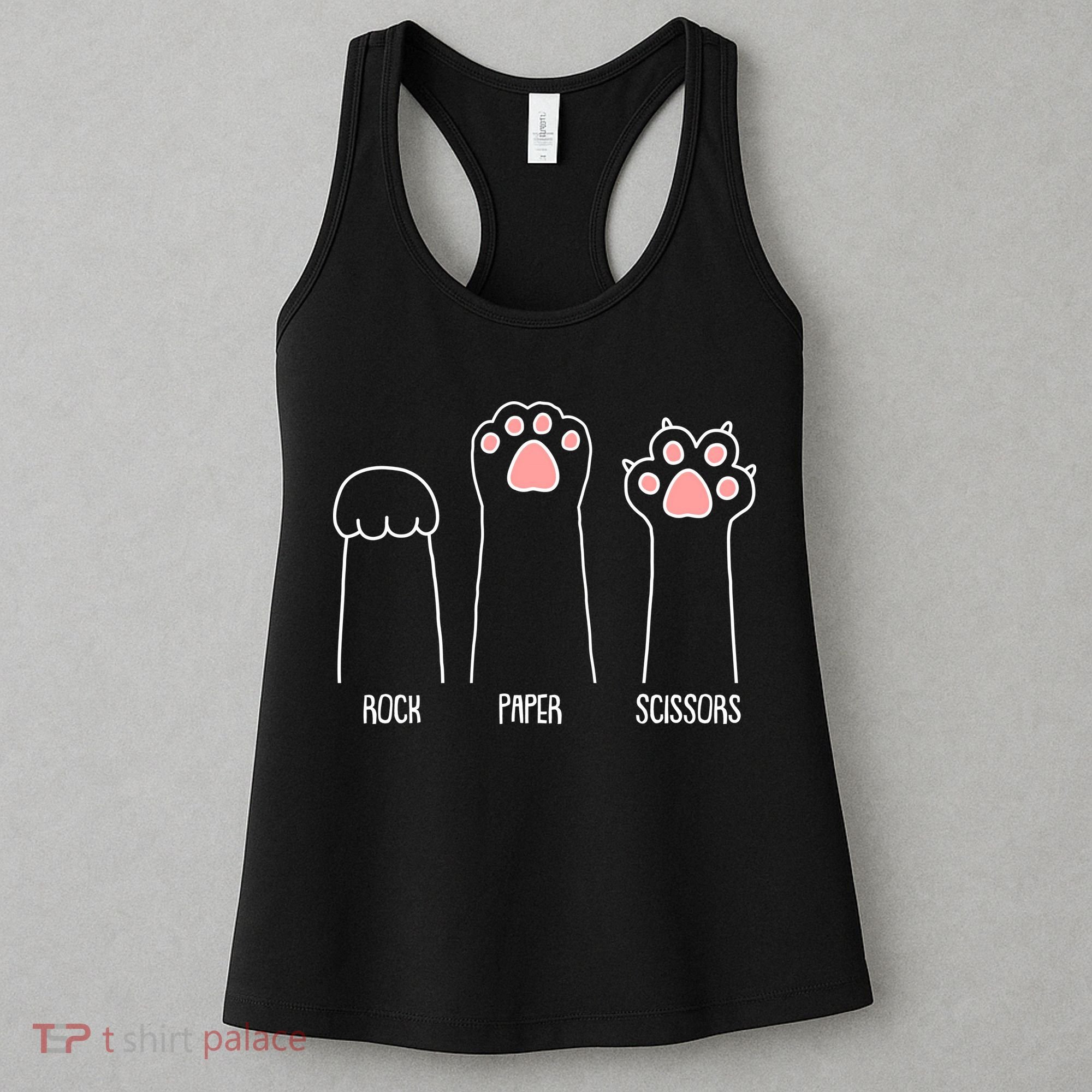 Funny Rock Paper Scissors Cat Paws Women's Tank Top