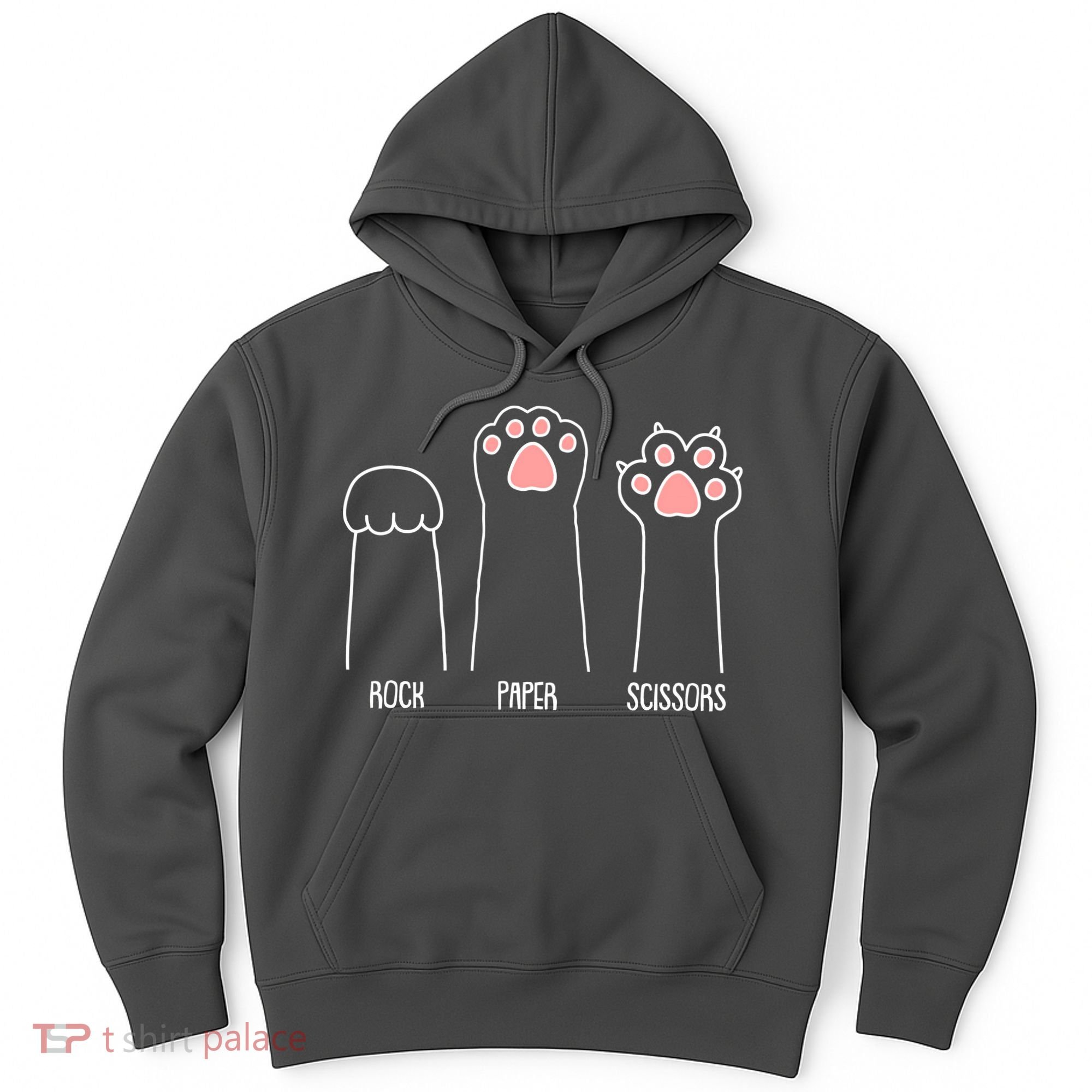 Funny Rock Paper Scissors Cat Paws Hoodie