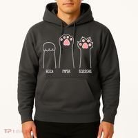 Funny Rock Paper Scissors Cat Paws Hoodie thumb 2