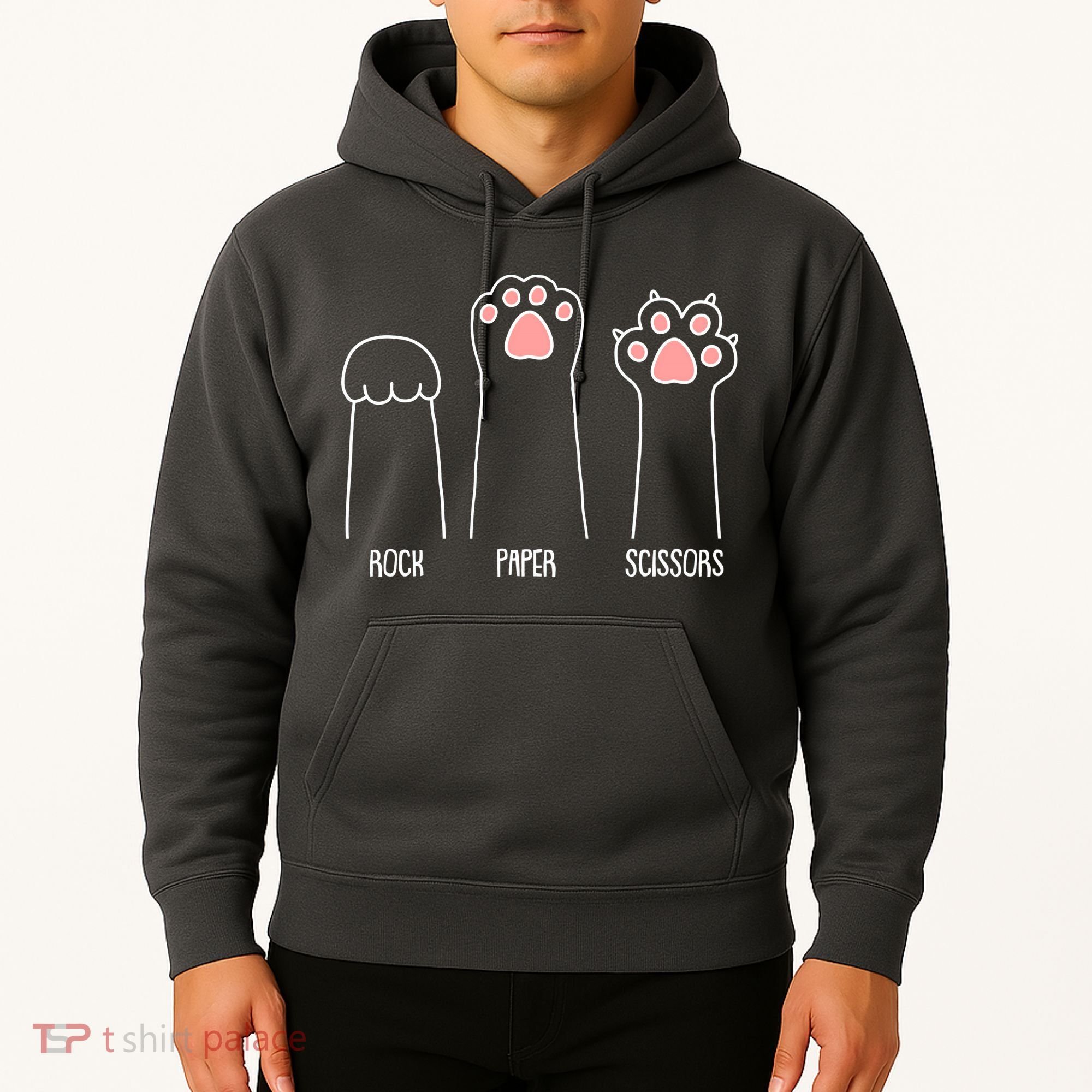 Funny Rock Paper Scissors Cat Paws Hoodie
