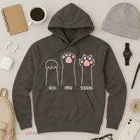 Funny Rock Paper Scissors Cat Paws Hoodie thumb 3
