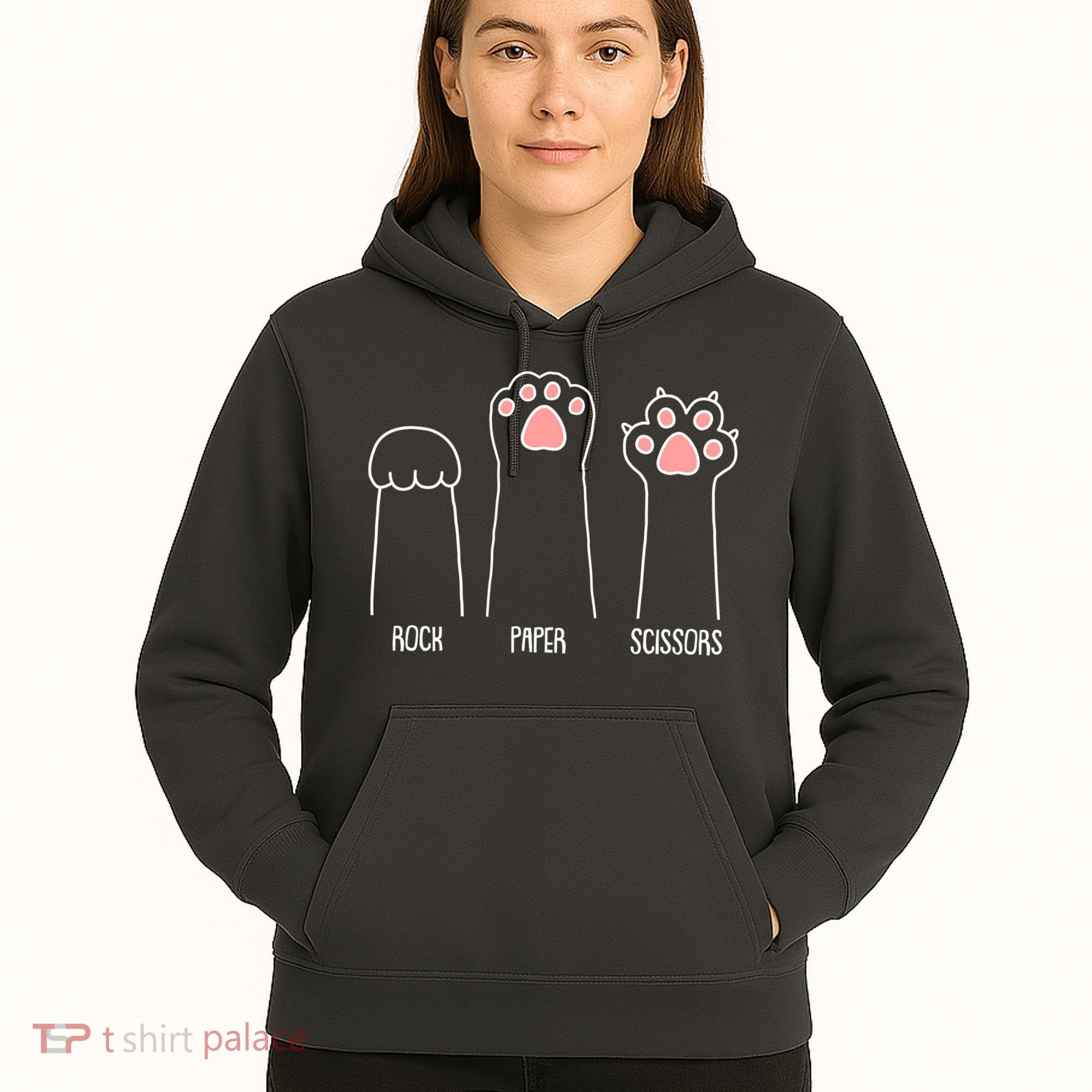 Funny Rock Paper Scissors Cat Paws Hoodie