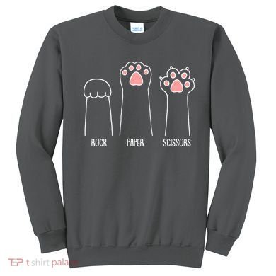 Funny Rock Paper Scissors Cat Paws Sweatshirt