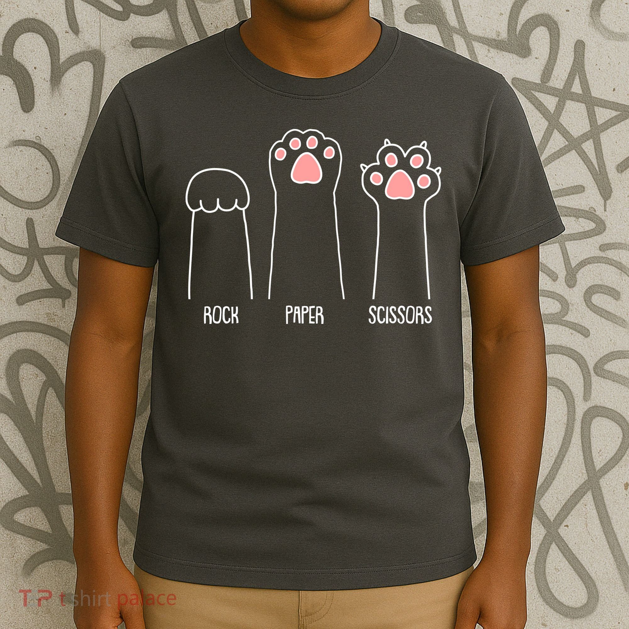Funny Rock Paper Scissors Cat Paws T-Shirt