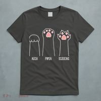 Funny Rock Paper Scissors Cat Paws T-Shirt thumb 5
