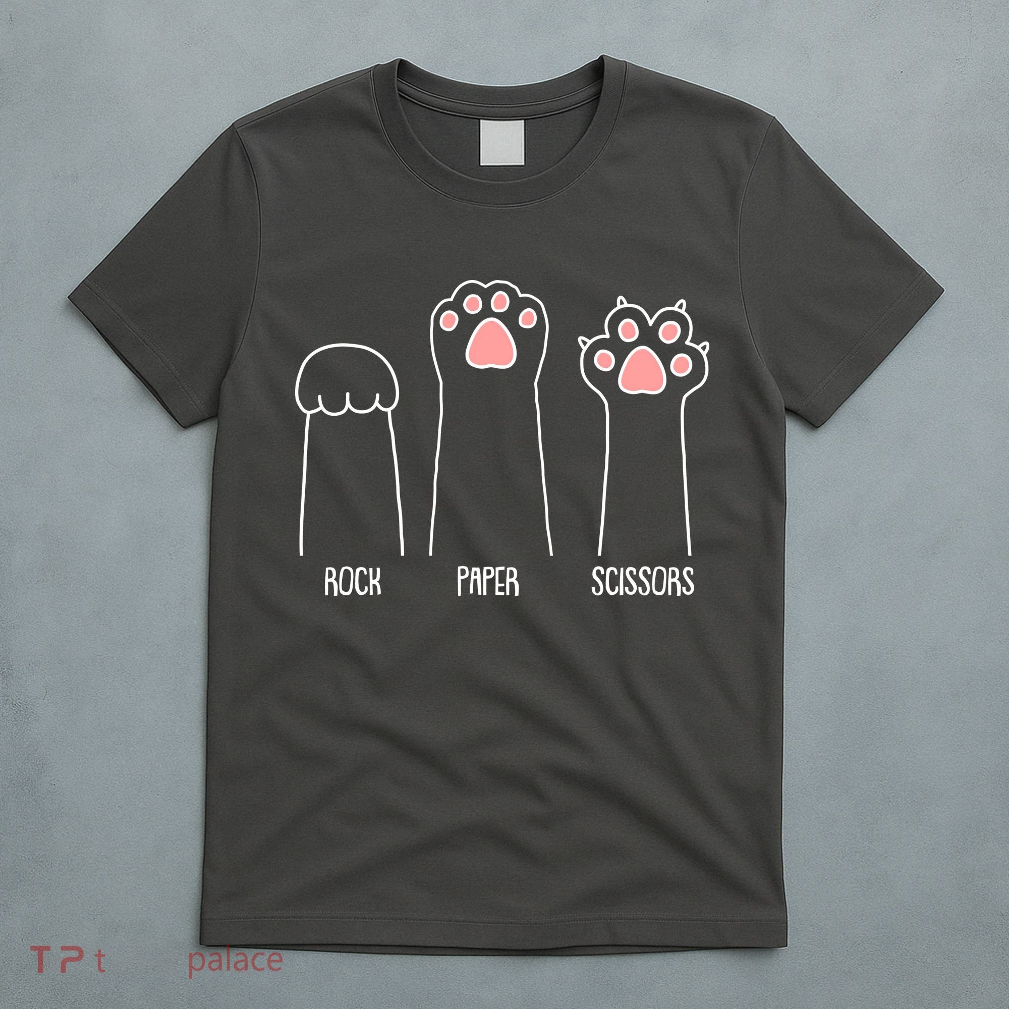 Funny Rock Paper Scissors Cat Paws T-Shirt