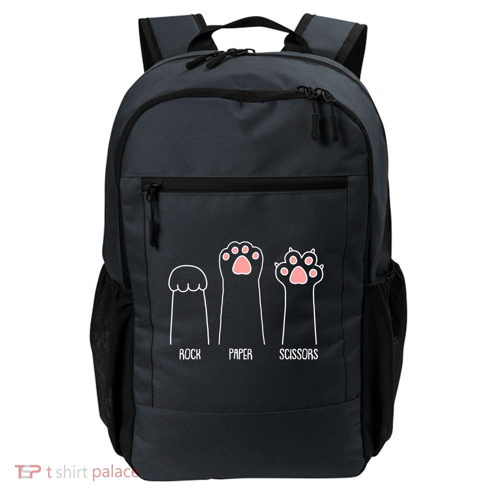 Funny Rock Paper Scissors Cat Paws Backpack