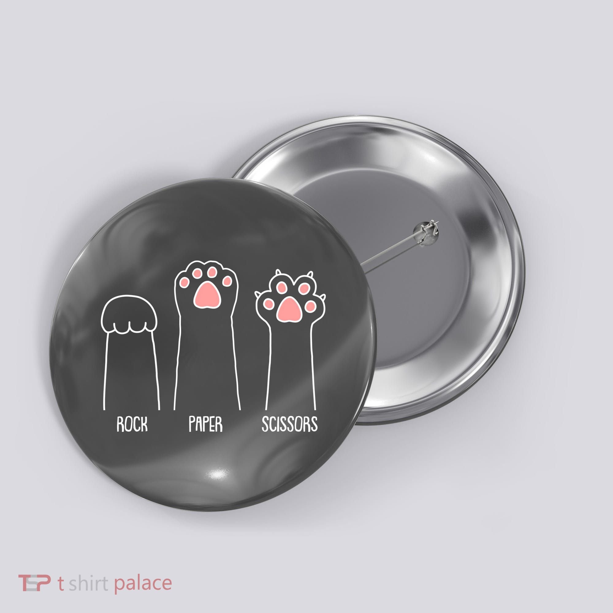 Funny Rock Paper Scissors Cat Paws Button
